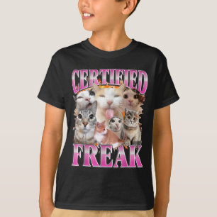 Certified cat graphic bootleg funny gen z humor  T-Shirt