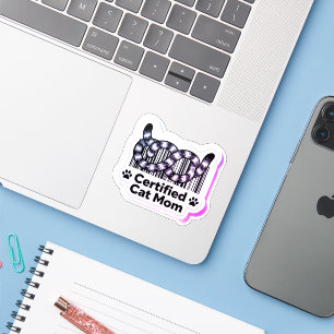 Certified Cat Mum – Minimal Barcode Tails Sticker