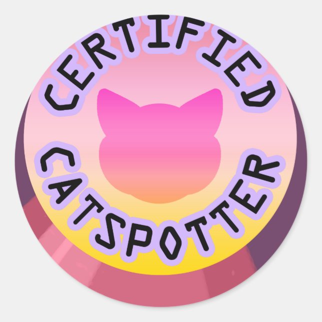 Certified Catspotter Classic Round Sticker (Front)