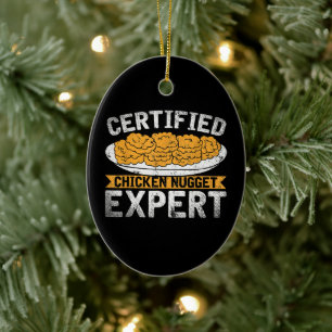 Certified Chicken Nugget Expert  Funny Chicken Ceramic Tree Decoration