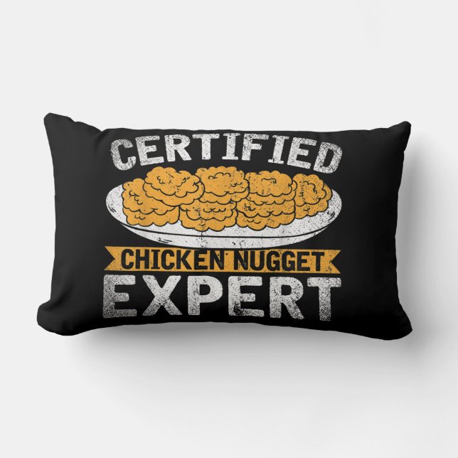 Certified Chicken Nugget Expert| Funny Chicken Lumbar Cushion (Front)