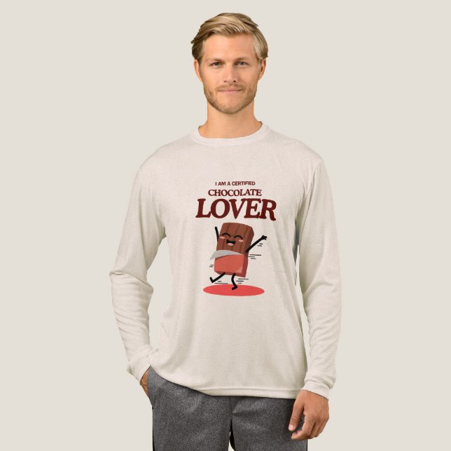 Certified Chocolate Lover | Funny Chocolate Design Tri-Blend Shirt (Full Front)