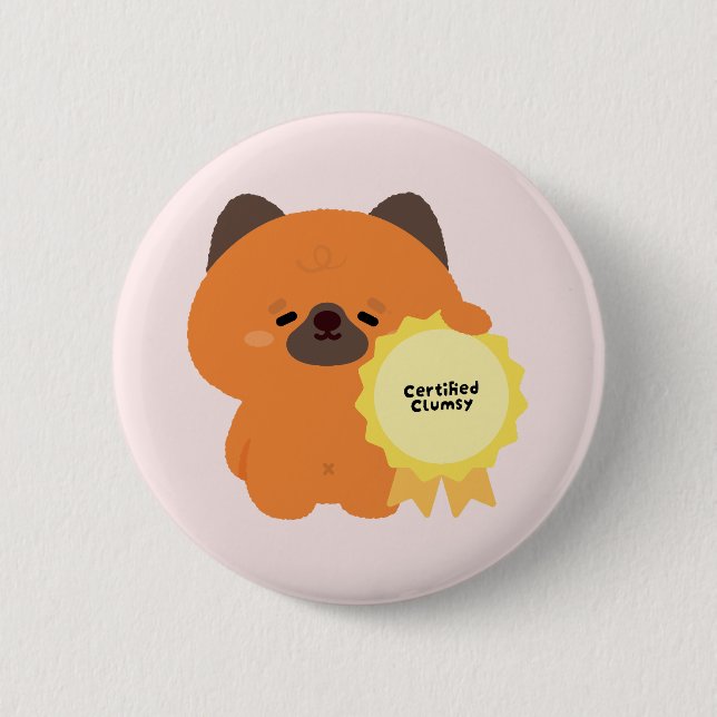 Certified Clumsy German Shepherd Puppy 6 Cm Round Badge (Front)