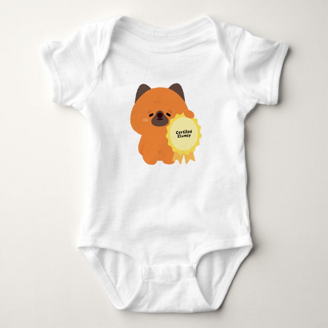 Certified Clumsy German Shepherd Puppy Baby Bodysuit (Front)
