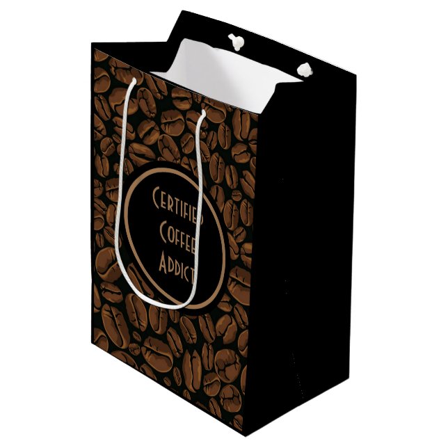 Certified Coffee Addict Medium Gift Bag (Front Angled)