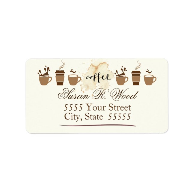 Certified Coffee Lover Return Address Labels (Front)