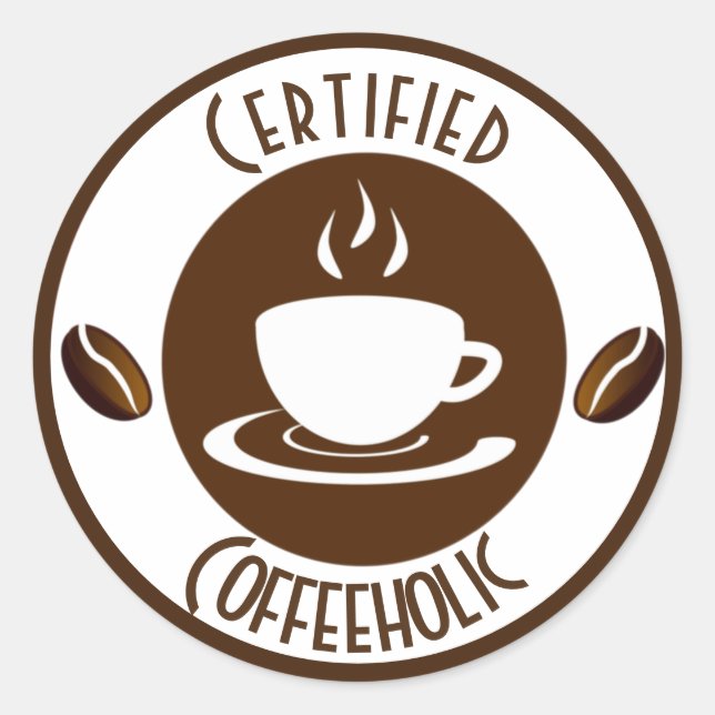 Certified CoffeeHolic Stamp Classic Round Sticker (Front)