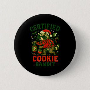 Certified Cookie Bandit, Funny Christmas Lights Ra 6 Cm Round Badge