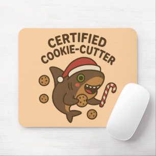 Certified Cookie-Cutter Funny Christmas Shark Pun Mouse Pad