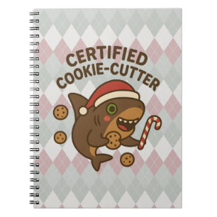 Certified Cookie-Cutter Funny Christmas Shark Pun Notebook