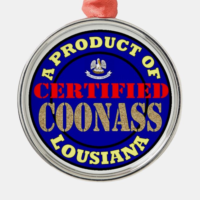 CERTIFIED COONASS METAL TREE DECORATION (Front)