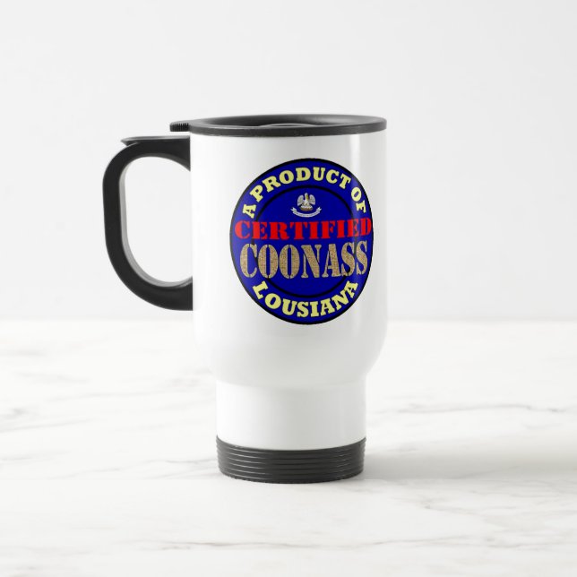 CERTIFIED COONASS TRAVEL MUG (Left)