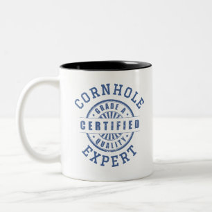 Certified Cornhole Expert, Best Player Two-Tone Coffee Mug