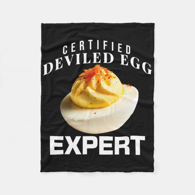 Certified Deviled Egg Expert Funny Thanksgiving De Fleece Blanket (Front)