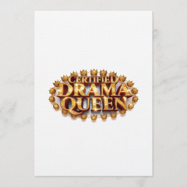 Certified Drama Queen Invitation (Front)