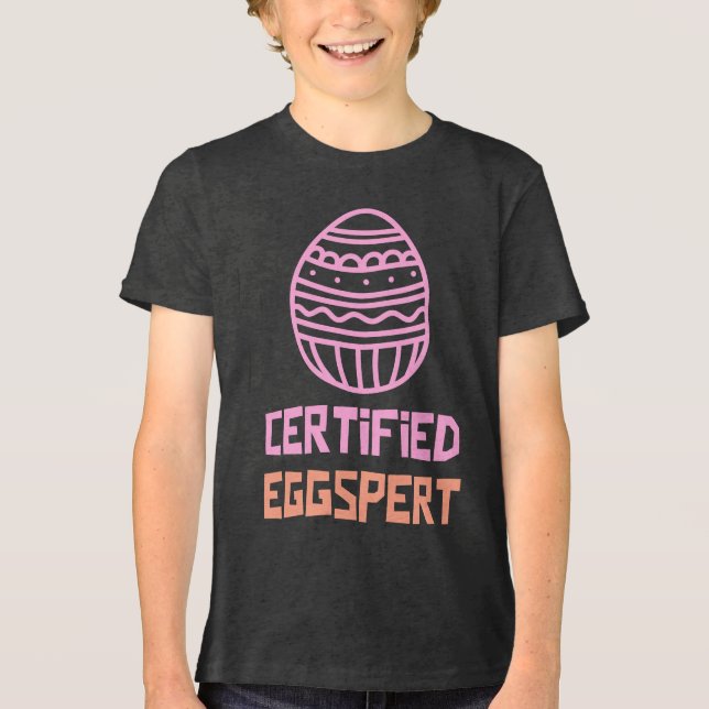 Certified Eggspert Kids Easter Shirt (Front)