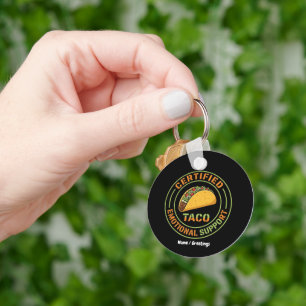 Certified Emotional Support Taco Funny Foodie Key Ring