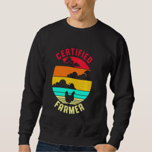 Certified Farmer Chicken Retro Cute Rooster Chick Sweatshirt