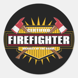 Certified Firefighter Classic Round Sticker
