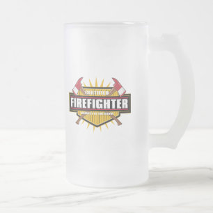 Certified Firefighter Frosted Glass Beer Mug