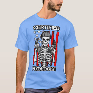 Certified Fixologist Gothic Skeleton USA Flag Carp T-Shirt