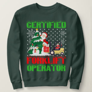 Certified Forklift Operator Christmas Pyjamas Driv Sweatshirt