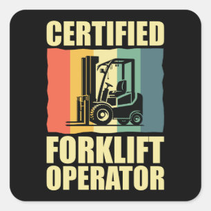 Certified Forklift Operator Square Sticker