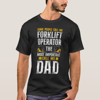 Certified Forklift Truck Operator Dad Father Vinta T-Shirt