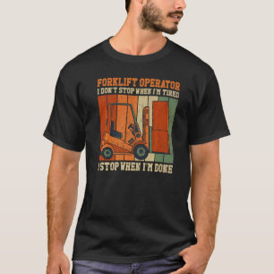 Certified Forklift Truck Operator Vintage Retro Fo T-Shirt