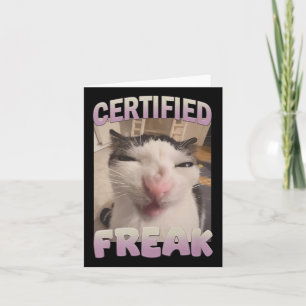 Certified Freak Cat Meme Meme Offensive Memes Funn Card