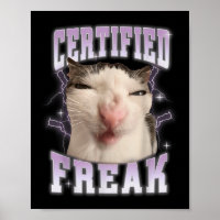 Certified Freak Eat Cement Cursed Cat Funny Cats M