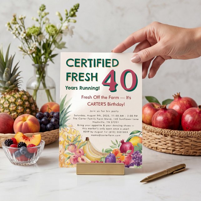 Certified Fresh 40 Years Running Fruit Farm  Invitation (Creator Uploaded)