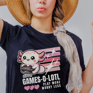 Certified Games-o-lotl Cute Axolotl Gaming T-Shirt