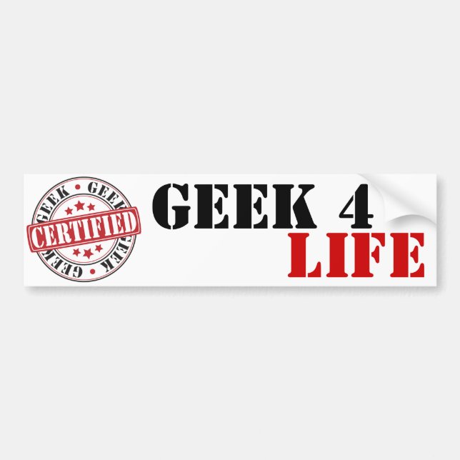 Certified Geek Bumper Sticker (Front)