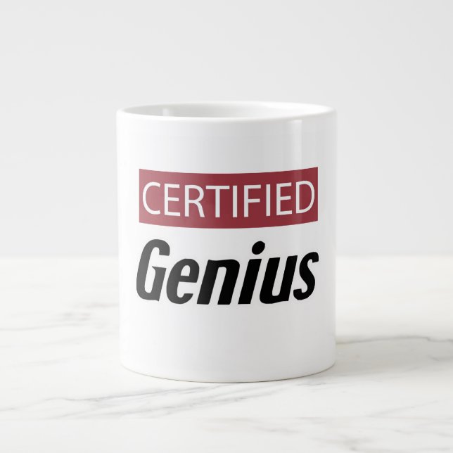 Certified Genius Large Coffee Mug (Front)