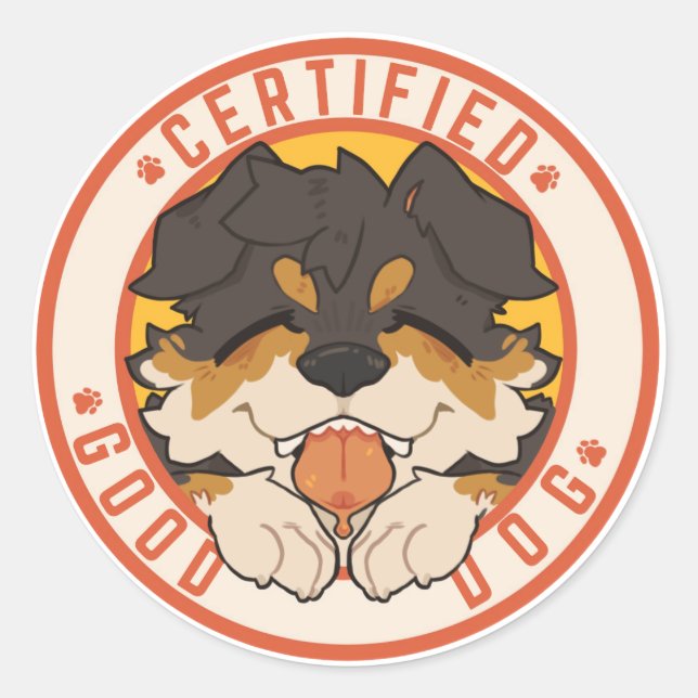 Certified Good Dog Sticker (Front)