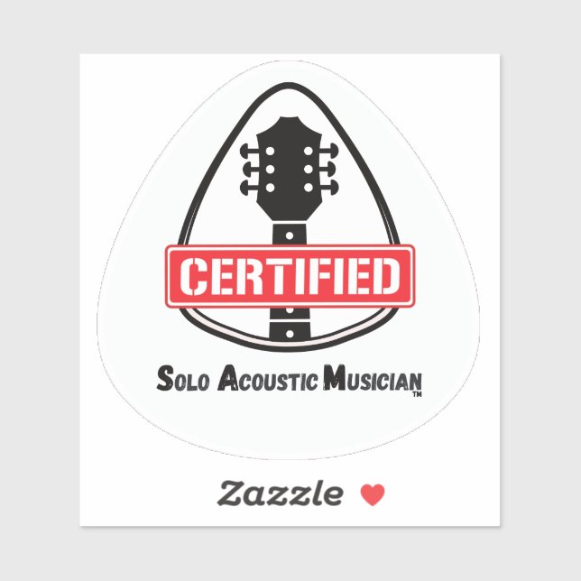 Certified Guitar Pick Headstock Sticker (Sheet)