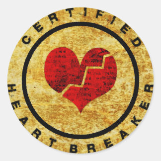 Certified Heartbreaker Classic Round Sticker