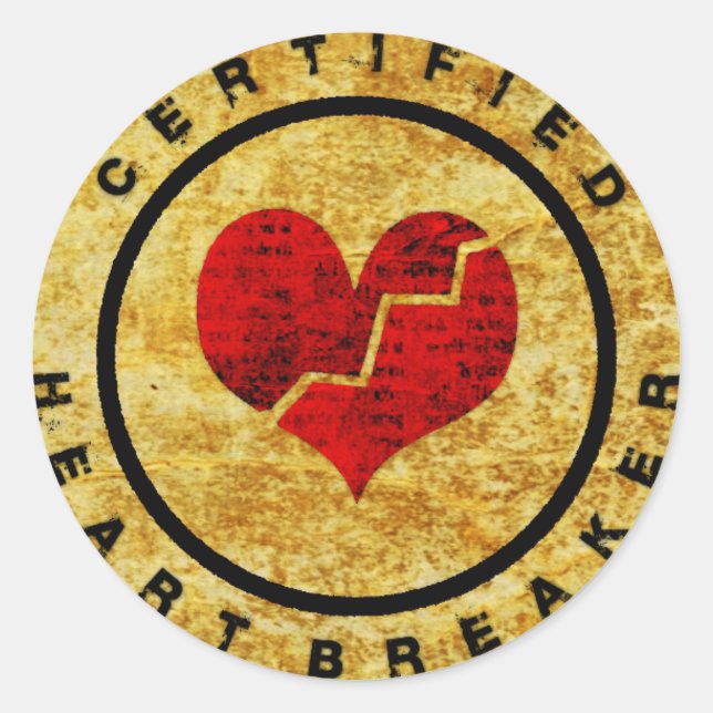 Certified Heartbreaker Classic Round Sticker (Front)