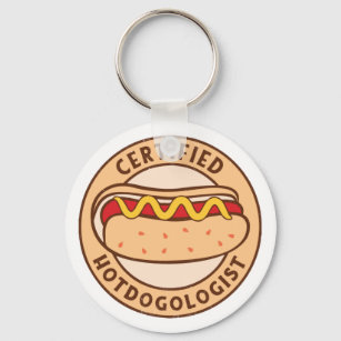 Certified Hotdogologist Funny Hot Dog Lover Key Ring