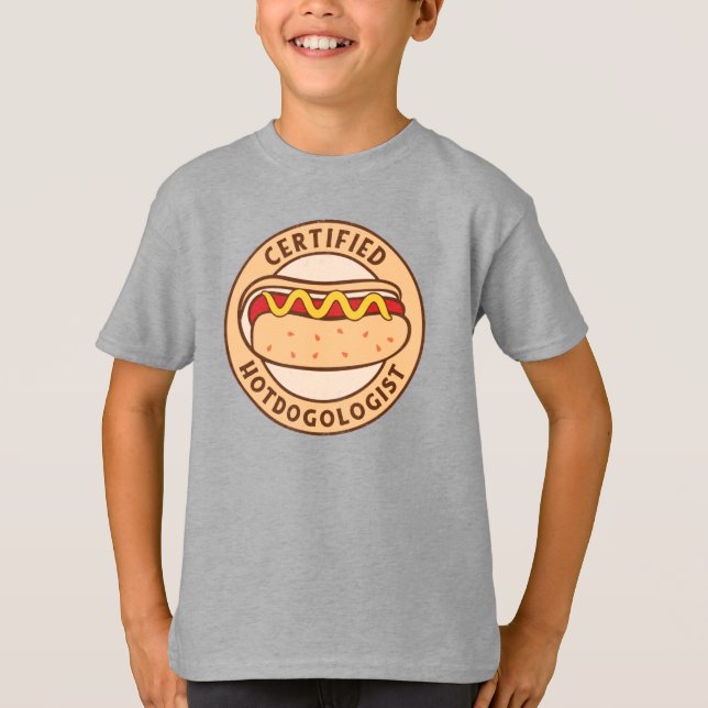 Certified Hotdogologist Funny Hot Dog Lover T-Shirt (Front)
