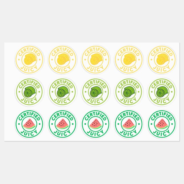 Certified Juicy Fruit Sticker Sheet  (Sheet)