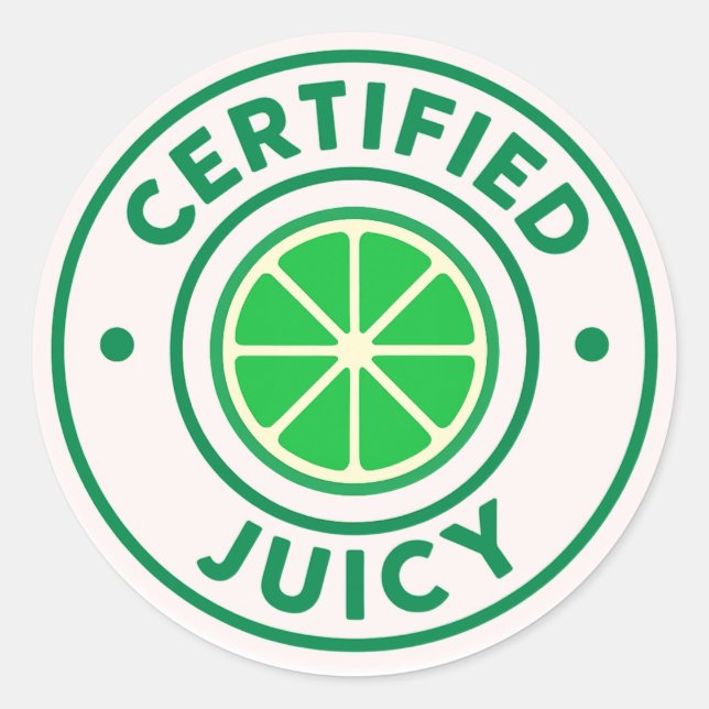 Certified Juicy™ – Lime Circle Sticker (Front)