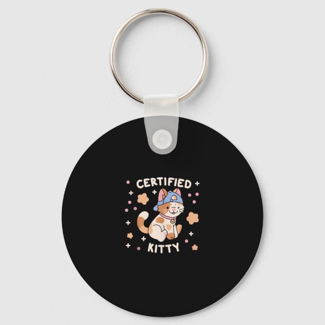 Certified Kitty Cat Lover  Key Ring (Front)