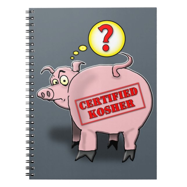 Certified Kosher Pig Cartoon Notebook (Front)
