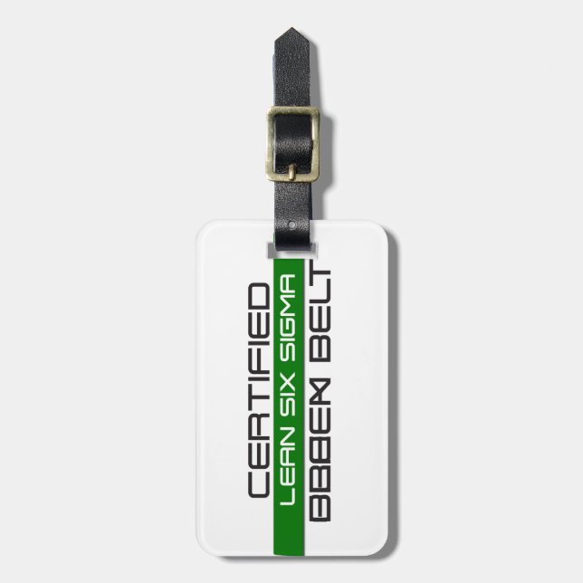 Certified Lean Six Sigma Green Belt Luggage Tag (Front Vertical)