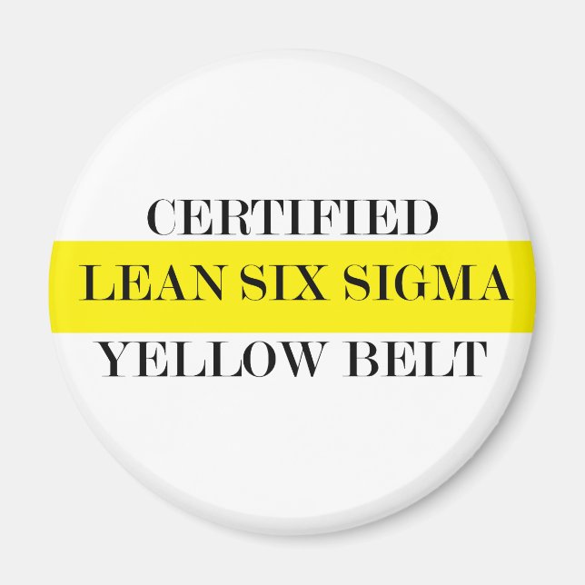 Certified Lean Six Sigma Yellow Belt Magnet (Front)
