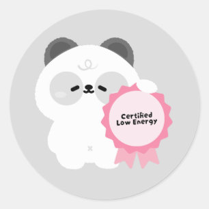 Certified Low Energy Panda Classic Round Sticker