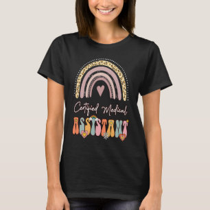 Certified Medical Assistant CMA Groovy Retro Rainb T-Shirt