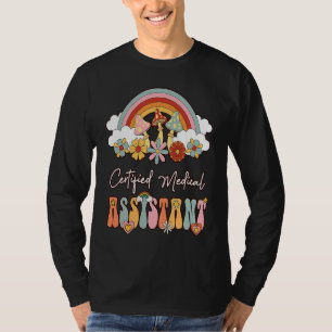 Certified Medical Assistant CMA Groovy Retro Rainb T-Shirt